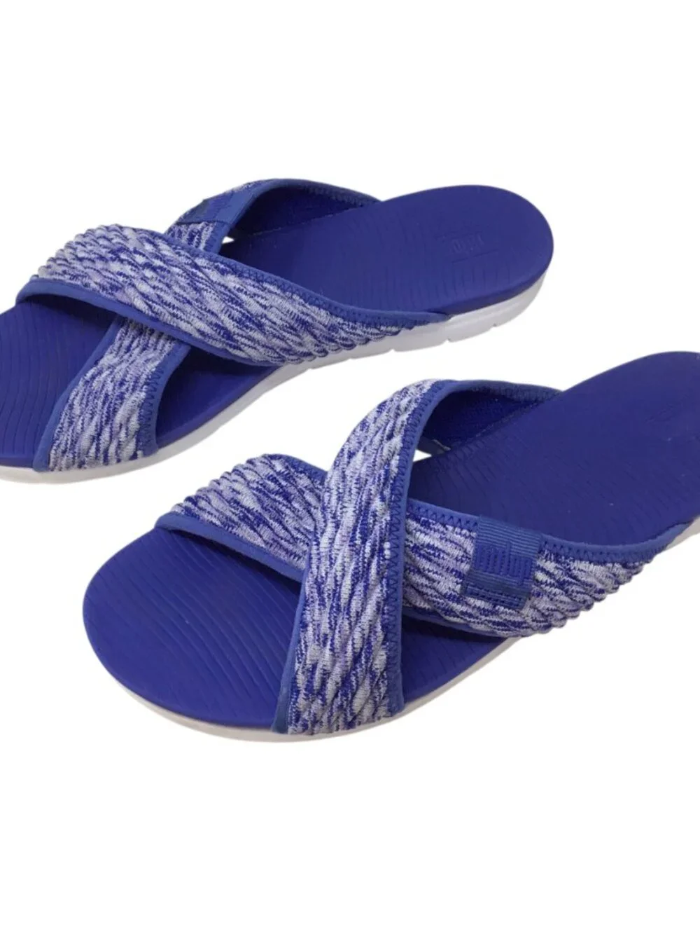 FitFlop Artknit Criss Cross Sandals Slides Comfort Lightweight Blue 085-671